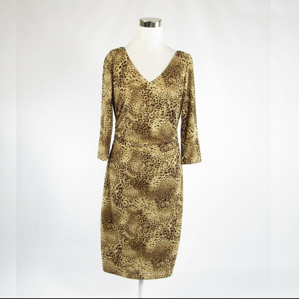 David Meister metallic gold dress 10